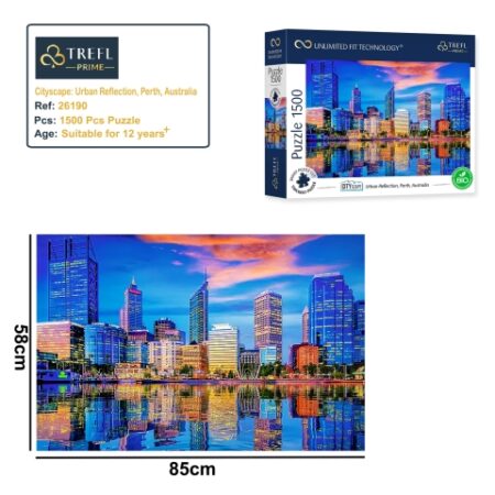 Puzzles - "1500 UFT" - Cityscape: Urban Reflection, Perth, Australia_FSC Mix 70%