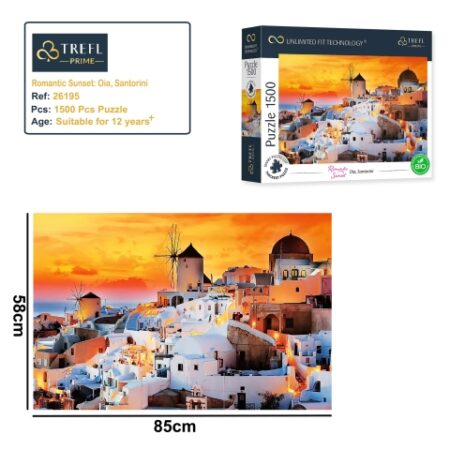 Puzzles - "1500 UFT" - Romantic Sunset: Oia, Santorini_FSC Mix 70%