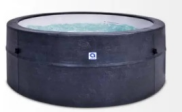 Avenli Saipan black leather-effect hot tub jacuzzi, 184 × 73 cm, 1200 l