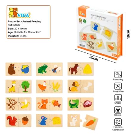 Animals Feeding Puzzle Set