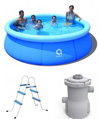 INFLATABLE TOP RING PROMPTSETPOOLSET WITH FILTER&LADDER 3.6x90cm