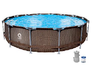 FRAME PLUS ROUND RATTAN POOL SET